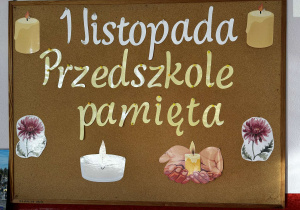 Napis "1 listopada. Przedszkole pamięta"