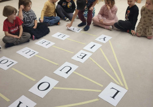 chłopiec pokazuje sylabę