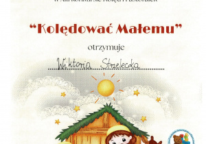 dyplom dziewczynki za uzyskanie wyróżnienia