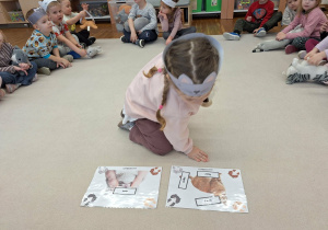 dziecko podpisuje części ciała kota