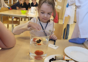 dziewczynka wykonuję eksperyment