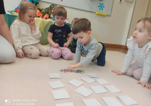 chłopiec szuka pary obrazków