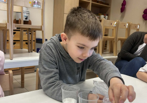 Doświadczenie "Co rozpuszcza się w wodzie?"