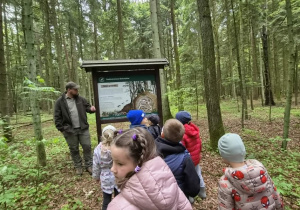 dzieci słuchają ciekawostek na temat mrówek
